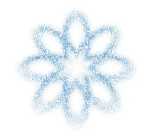 Soft blue abstract flower shape representing privacy in mind.